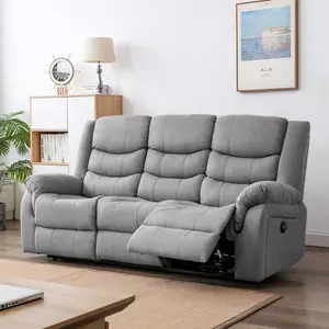 Seattle Electric Fabric Recliner 3 Seater Sofa