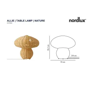 Nordlux Allie Indoor Living Dining Bedroom Table Lamp In Nature (Diam) 30cm