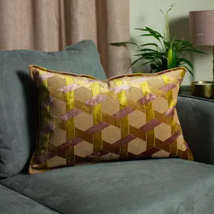 Paoletti Delano Geometric Jacquard Polyester Filled Cushion