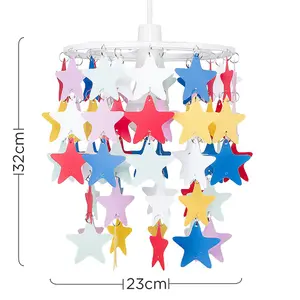 ValueLights Children's Bedroom Nursery Multi-Coloured Stars Ceiling Pendant Light Shade