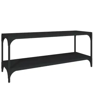 Berkfield TV Cabinet Black 100x33x41 cm Engineered Wood and Steel