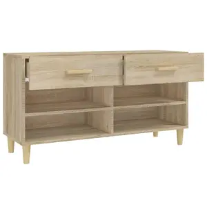 Berkfield Shoe Cabinet Sonoma Oak 102x35x55 cm Engineered Wood