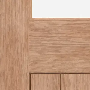 Glazed Cottage Oak veneer Internal Door, (H)1981mm (W)686mm (T)35mm