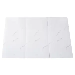 10PCS Marble Tile Stickers for Kitchen Bathroom Backsplash PVC Waterproof Oil Proof DIY Self Adhesive 60x30cm(White)