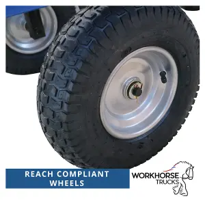 Workhorse Trucks General Purpose Heavy Duty Platform Truck With Mesh Sides & Base, Puncture-Proof Wheels, Loop Handle, 450kg