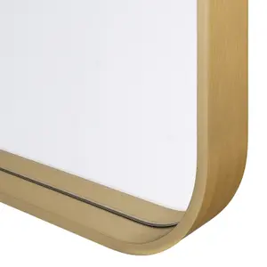 GoodHome Tisa Gold effect Rectangular Wall-mounted Bathroom Mirror (H)60cm (W)40cm