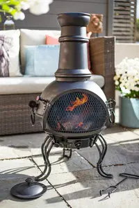 La Hacienda Murcia Medium Steel Chimenea With Grill