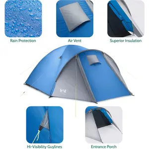 Bracken 4 Man Tent With Porch Waterproof at 3000mm HH Camping Festival Trail