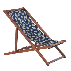 Sun Lounger Wood Dark Brown ANZIO