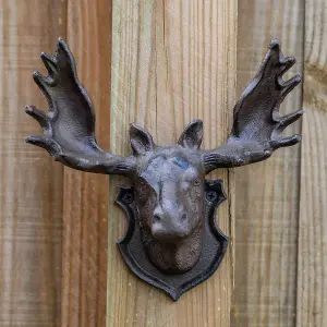 Woodside Cast Iron Wall Mounted Moose Head Statue