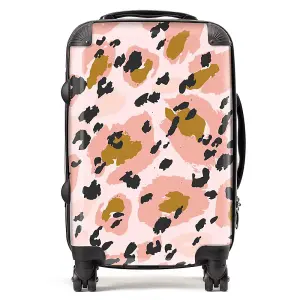 Hand Drawn Pink Leopard Print Suitcase - Cabin