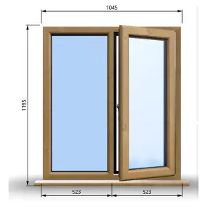 1045mm (W) x 1195mm (H) Wooden Stormproof Window - 1/2 Right Opening Window - Toughened Safety Glass