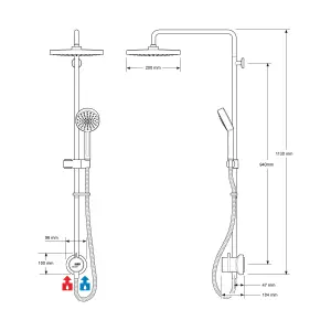 Mira Minimal Chrome effect Rear fed Shower kit