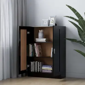 Berkfield Book Cabinet Black 82.5x30.5x115 cm Engineered Wood