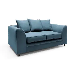 Darcy 2 Seater Sofa in Teal Linen Fabric