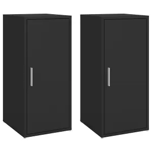 Berkfield Shoe Cabinets 2 pcs Black 32x35x70 cm Engineered Wood