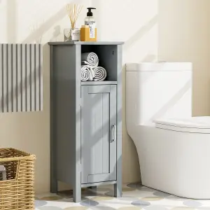 COSTWAY Bathroom Floor Cabinet with Door and Adjustable Shelf