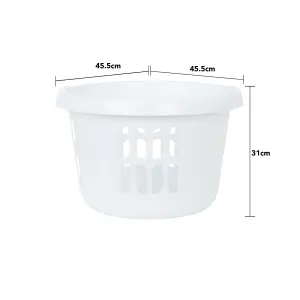 Wham 2 Piece Casa Plastic Laundry Basket & Hamper Set Ice White