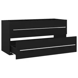 Berkfield Sink Cabinet Black 100x38.5x48 cm Engineered Wood