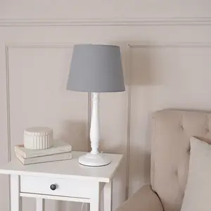 Annum Wood Table Lamp White / Grey / No