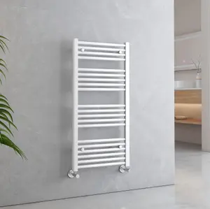 EMKE Towel Radiator for Bathroom Modern Straight Heated Towel Rail Radiator White 1000x500mm