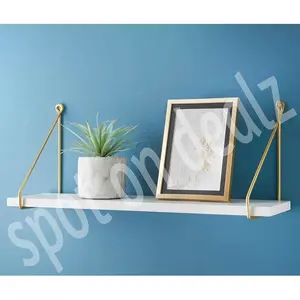 Addre Floating Shelf White/Gold / 20cm H x 80cm W x 15cm D