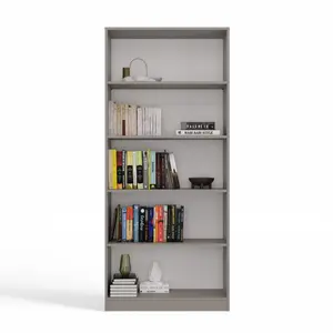 Albee Bookcase Clay / (5 Shelves) 182 cm H x 80 cm W x 32 cm D