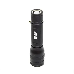 LED Torch Wolf 5w 400 Lumens Zoom Spotlight CREE Rechargeable Light Heavy Duty Aluminium