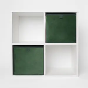 Pack of 6 Matte Velvet Cube Storage Boxes