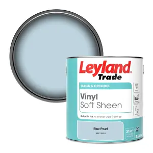 Leyland Trade Vinyl Soft Sheen Walls & Ceilings Emulsion Paint Blue Pearl (PPG1157-2) - 2.5L