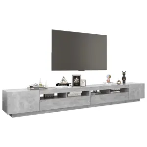 Berkfield TV Cabinet with LED Lights Concrete Grey 300x35x40 cm