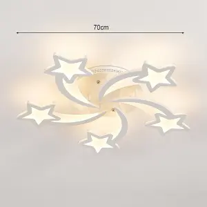 Modern 5 Head Childlike Shooting Stars LED Energy Efficient Ceiling Light Fixture Dimmable