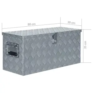 Berkfield Aluminium Box 80x30x35 cm Silver