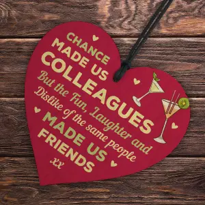 Red Ocean Chance Made s Colleagues GIFT Fun and Laughter Wooden Heart Leaving Gift Plaque Work Friendship Sign