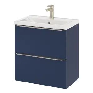 GoodHome Imandra Slimline Matt Blue Wall-mounted Bathroom Cabinet (H) 600mm (W) 600mm