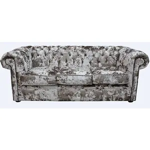 Chesterfield Handmade 3 Seater Sofa Settee Lustro Charm Velvet Fabric In Classic Style