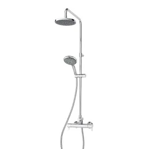 Triton Leona Gloss Chrome effect Wall-mounted Diverter Thermostatic Mixer Shower