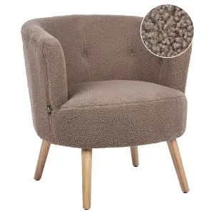 Beliani Modern Armchair ODENZEN Boucle Brown