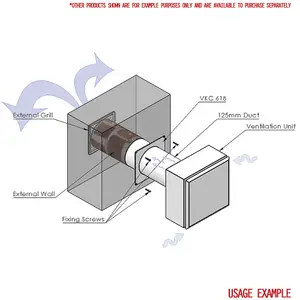 Kair Wall Plate 125mm - 5 inch for Round Ducting