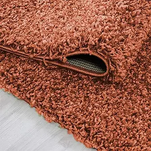 Wadan 160x230cm Terracotta Shaggy Rug, Rectangular Soft Touch Thick Pile Modern Area Rug, Rugs for Living & Bedroom Non Shedding