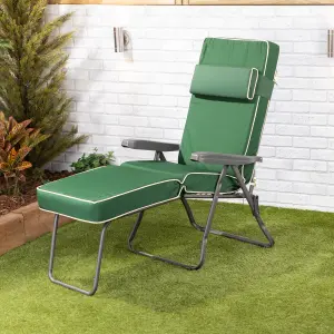 Alfresia Green Sun Lounger Chair Garden Cushion