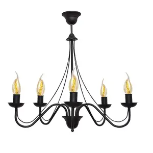 Luminosa Malbo Multi Arm Pendant Ceiling Light Black 60cm