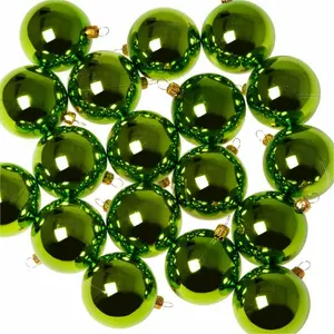 Luxury Shatterproof Ball Ornament (Set of 18) Lime Green Shiny / 6cm H x 6cm W x 6cm D