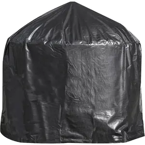 Durable Outdoor Fire Pit Cover for ys12087 - Waterproof Black PVC