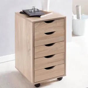 33cm Wide 5 -Drawer Mobile File Cabinet Sonoma oak colour