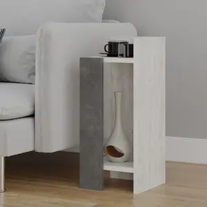 Lochlan Modern Compact Nightstand Bedside Table 25 x 27 x 60cm  Bedroom Furniture Ancient White / Right Orientation