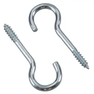 Screw Hook Fasteners Hangers Zinc Coated Finish 10mm Dia 35mm length 30pc