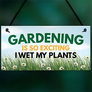 Funny Garden Signs I WET MY PLANTS Summerhouse Garden Shed Sign Outdoor Plaque