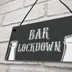 Red Ocean Novelty Lockdown Bar Sign Funny Home Bar Decor Sign Man Cave Garden Signs