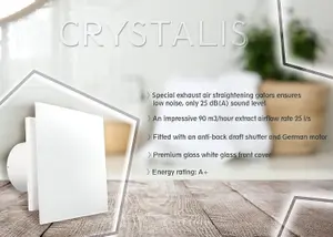 VENTS-CRYSTALIS 100 T Quiet Glass Front Bathroom Extractor Fan with Timer